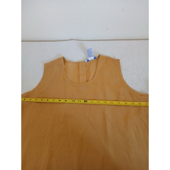 VINTAGE Anna and Frank Yellow 100% Silk Blouse Size XL Retro Office Cute Top - Picture 9 of 12